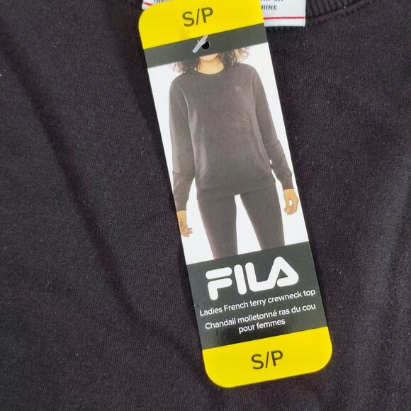 Fila French terry crewneck top sweatshirt  NWT black women's size S - Picture 7 of 12